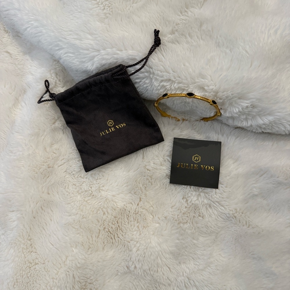 Julie Vos Gold and Black Obsidian Bangle